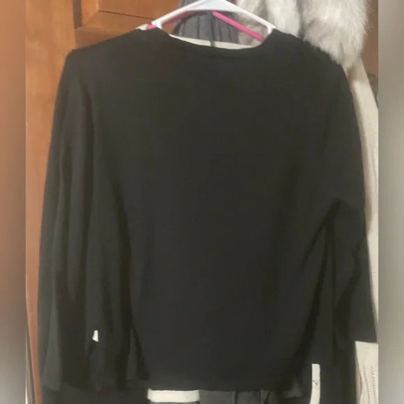 Max Studio London Black 3/4 Sleeve Linen Blend Cardigan - Picture 6 of 6